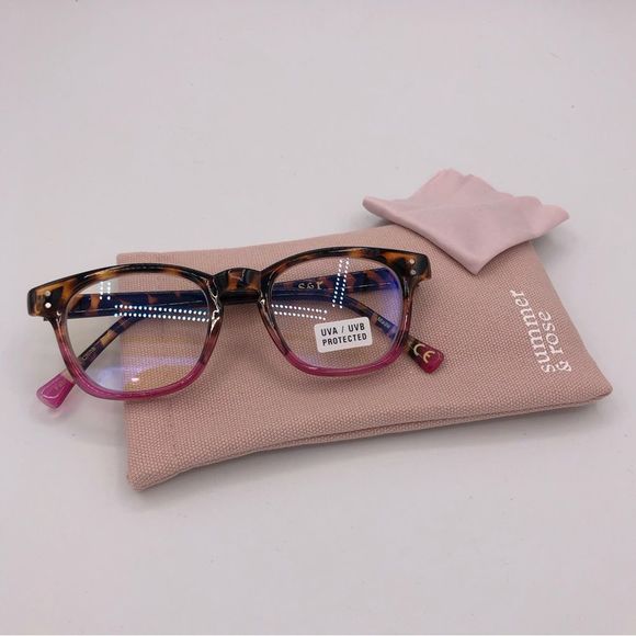Summer & Rose Ombré Recycled Plastic Blue Blockers with Soft Case NEW - Picture 3 of 8
